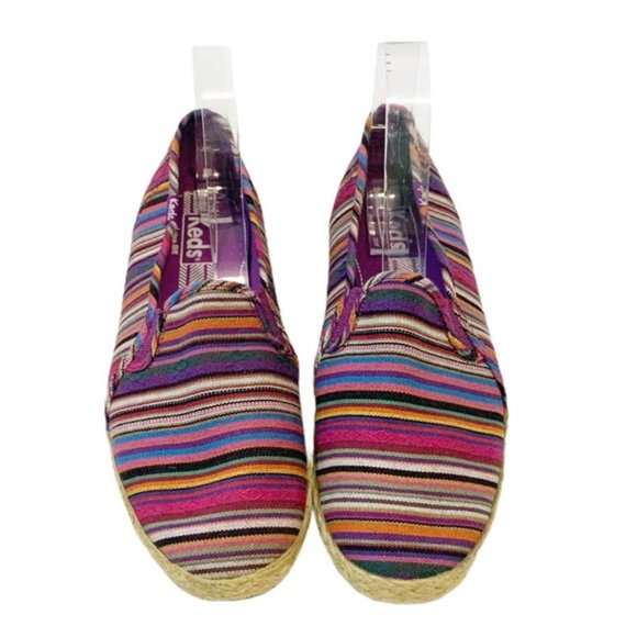 Keds Rainbow Jute Canvas Slip On Sneakers Size 8.5 - Picture 2 of 6